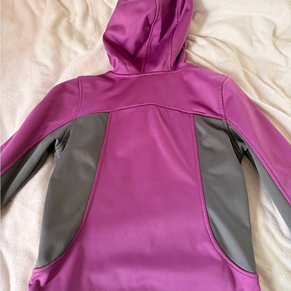 Reebok Girls Purple and Gray Hooded Softshell Jacket - Picture 2 of 4